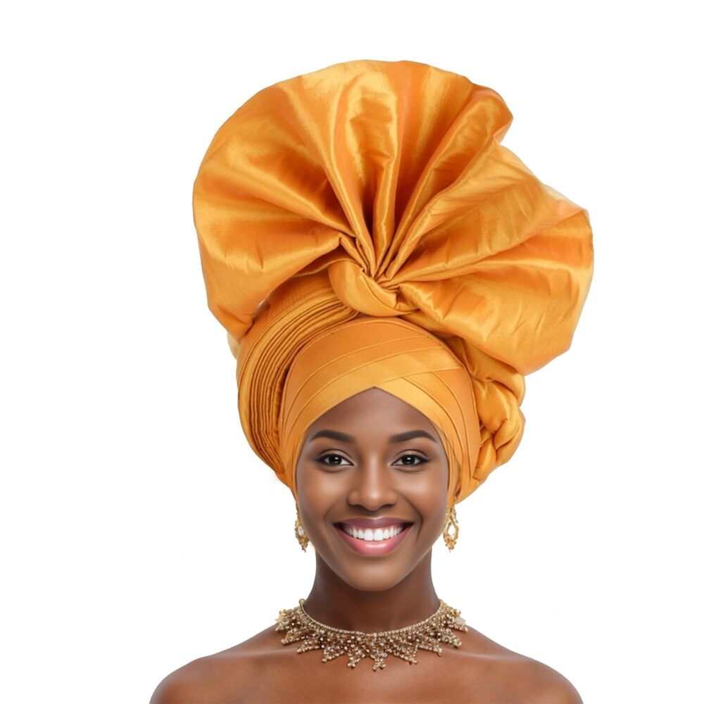 5393 African Headwrap – Automatic Gele Pre-Tied Headscarf, Ready-to-Wear